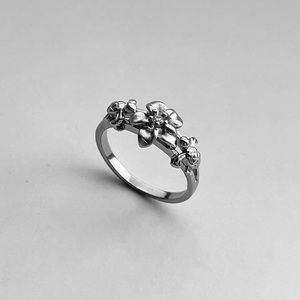 Sterling Silver Turtles and Plumeria Ring, Silver Rings, Hawaii Flower Jewelry
